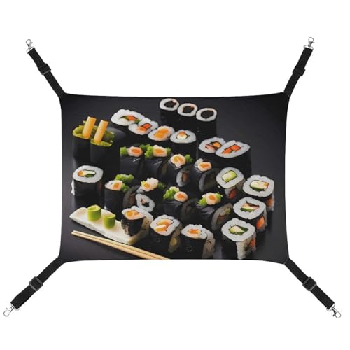 AQRJLPM Japanische Sushi-Hängematte für Haustiere, mit verstellbaren Riemen und Metallhaken, zum Aufhängen, weich, atmungsaktiv, für Katzen, Welpen, Kaninchen, Kleintiere, Schwarz AQRJLPM Japanische Sushi-Hängematte für Haustiere, mit verstellbaren Riemen und Metallhaken, zum Aufhängen, weich, atmungsaktiv, für Katzen, Welpen, Kaninchen, Kleintiere, Schwarz von AQRJLPM
