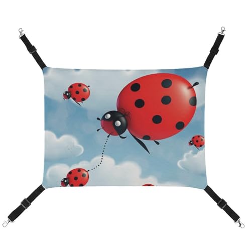 AQRJLPM Ladybug and Cloud Haustier-Hängematte mit verstellbaren Riemen und Metallhaken, Hängebett, weich, atmungsaktiv, für Katzen, Welpen, Kaninchen, Kleintiere AQRJLPM Ladybug and Cloud Haustier-Hängematte mit verstellbaren Riemen und Metallhaken, Hängebett, weich, atmungsaktiv, für Katzen, Welpen, Kaninchen, Kleintiere von AQRJLPM