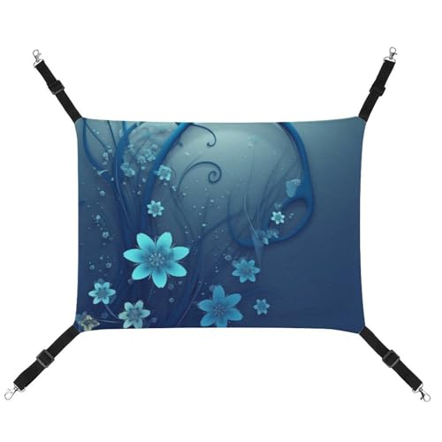 AQRJLPM Mini-Hängematte für Haustiere, mit verstellbaren Riemen und Metallhaken, zum Aufhängen, weich, atmungsaktiv, für Katzen, Welpen, Kaninchen, Kleintiere, Blau von AQRJLPM