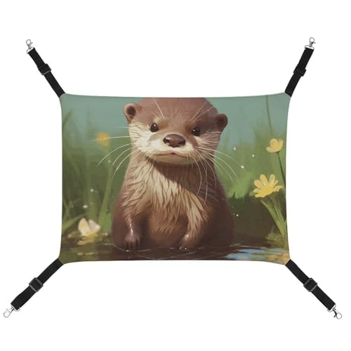 AQRJLPM Niedliche Otter Haustier-Hängematte mit verstellbaren Riemen und Metallhaken, zum Aufhängen, weich, atmungsaktiv, Schlafhängematte für Katzen, Welpen, Kaninchen, Kleintiere AQRJLPM Niedliche Otter Haustier-Hängematte mit verstellbaren Riemen und Metallhaken, zum Aufhängen, weich, atmungsaktiv, Schlafhängematte für Katzen, Welpen, Kaninchen, Kleintiere von AQRJLPM