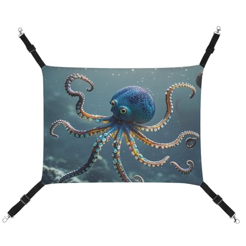 AQRJLPM Octopus Haustier-Hängematte mit verstellbaren Riemen und Metallhaken, Hängebett, weich, atmungsaktiv, Schlafhängematte für Katzen, Welpen, Kaninchen, Kleintiere AQRJLPM Octopus Haustier-Hängematte mit verstellbaren Riemen und Metallhaken, Hängebett, weich, atmungsaktiv, Schlafhängematte für Katzen, Welpen, Kaninchen, Kleintiere von AQRJLPM