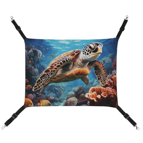 AQRJLPM Sea Turtles Haustier-Hängematte mit verstellbaren Trägern und Metallhaken, zum Aufhängen, weich, atmungsaktiv, für Katzen, Welpen, Kaninchen, Kleintiere AQRJLPM Sea Turtles Haustier-Hängematte mit verstellbaren Trägern und Metallhaken, zum Aufhängen, weich, atmungsaktiv, für Katzen, Welpen, Kaninchen, Kleintiere von AQRJLPM