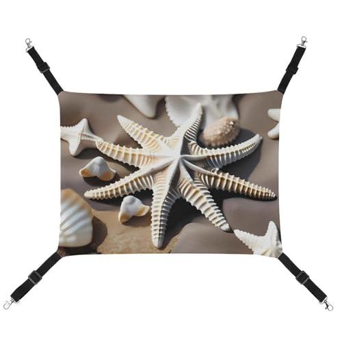 AQRJLPM Strand-Muschel-Seestern-Haustier-Hängematte mit verstellbaren Gurten und Metallhaken, Hängebett, weich, atmungsaktiv, für Katzen, Welpen, Kaninchen, Kleintiere AQRJLPM Strand-Muschel-Seestern-Haustier-Hängematte mit verstellbaren Gurten und Metallhaken, Hängebett, weich, atmungsaktiv, für Katzen, Welpen, Kaninchen, Kleintiere von AQRJLPM