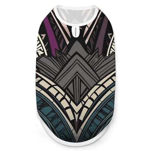 Art-Deco-Hundehemd mit geometrischem Muster, schnell trocknend, atmungsaktiv, weich, dehnbar, ärmellos, Hundebekleidung, Größe XXL von AQRJLPM