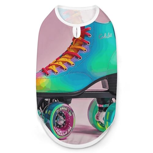 Buntes Rollschuh-Hunde-Shirt, schnell trocknend, atmungsaktiv, weich, dehnbar, ärmellos, Hundebekleidung, Größe L Buntes Rollschuh-Hunde-Shirt, schnell trocknend, atmungsaktiv, weich, dehnbar, ärmellos, Hundebekleidung, Größe L von AQRJLPM
