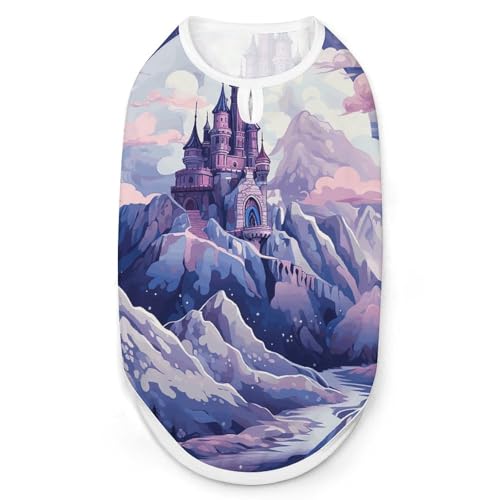 Clouds Over The Castle Hunde-Shirt, schnell trocknend, atmungsaktiv, weich, dehnbar, ärmellos, Hundebekleidung, Größe XL von AQRJLPM