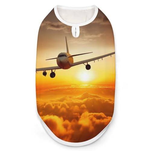 Hunde-Shirt, Flugzeug bei Sonnenuntergang, schnell trocknend, atmungsaktiv, weich, dehnbar, ärmellos, Größe M Hunde-Shirt, Flugzeug bei Sonnenuntergang, schnell trocknend, atmungsaktiv, weich, dehnbar, ärmellos, Größe M von AQRJLPM