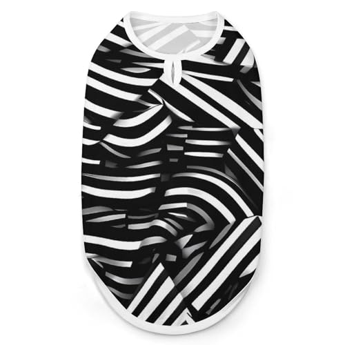Hunde-Shirt, schnell trocknend, atmungsaktiv, weich, dehnbar, ärmellos, Größe S, Schwarz und Weiß Hunde-Shirt, schnell trocknend, atmungsaktiv, weich, dehnbar, ärmellos, Größe S, Schwarz und Weiß von AQRJLPM