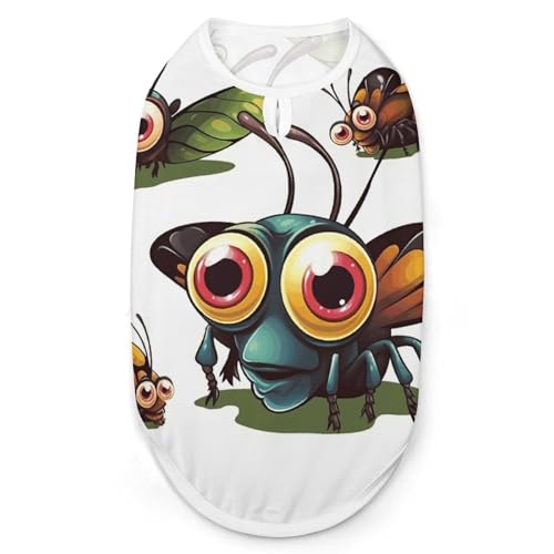 Hunde-Shirt mit Cartoon-Insekten, schnell trocknend, atmungsaktiv, weich, dehnbar, ärmellos, Hundebekleidung, Größe XXL Hunde-Shirt mit Cartoon-Insekten, schnell trocknend, atmungsaktiv, weich, dehnbar, ärmellos, Hundebekleidung, Größe XXL von AQRJLPM