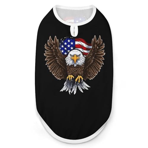 Hunde-Shirt mit USA-Flagge, Patriotischer Adler, schnelltrocknend, atmungsaktiv, weich, dehnbar, ärmellos, Größe L Hunde-Shirt mit USA-Flagge, Patriotischer Adler, schnelltrocknend, atmungsaktiv, weich, dehnbar, ärmellos, Größe L von AQRJLPM