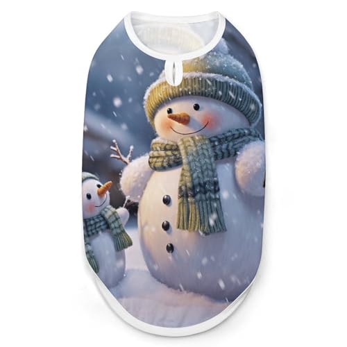 Winter-T-Shirt mit Schneemann, schnelltrocknend, atmungsaktiv, weich, dehnbar, ärmellos, Hundebekleidung, Größe L Winter-T-Shirt mit Schneemann, schnelltrocknend, atmungsaktiv, weich, dehnbar, ärmellos, Hundebekleidung, Größe L von AQRJLPM