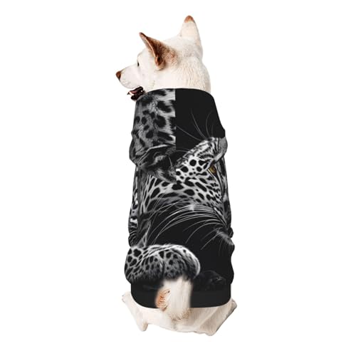 Hunde-Kapuzenpullover mit Leopardenmuster, weich, gemütlich und atmungsaktiv, niedliche Haustierkleidung für Hunde, Katzen, kleine Haustiere, Größe XS von AQRJLPO