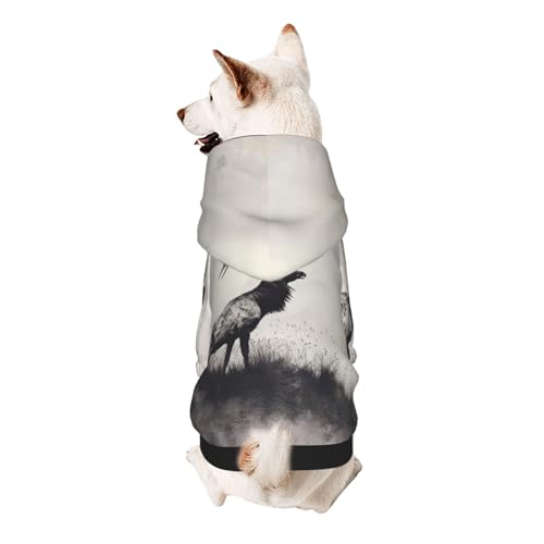 Hunde-Kapuzenpullover mit Wildhirsch-Motiv, weich, gemütlich und atmungsaktiv, niedliche Haustierkleidung für Hunde, Katzen, kleine Haustiere, Größe XS von AQRJLPO