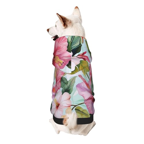 Hunde-Kapuzenpullover mit hawaiianischem Blumendruck, weich, gemütlich und atmungsaktiv, niedliche Haustierkleidung für Hunde, Katzen, kleine Haustiere, Größe XS von AQRJLPO