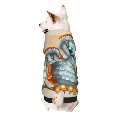 Kapuzenpullover mit niedlichem Cartoon-Eulen-Motiv, weich, gemütlich und atmungsaktiv, Haustier-Sweatshirt, niedliche Haustierkleidung für Hunde, Katzen, kleine Haustiere, Größe XXL von AQRJLPO