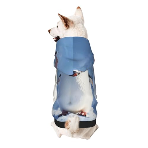 Kapuzenpullover mit süßem Pinguin-Aufdruck, weich, gemütlich und atmungsaktiv, Haustier-Sweatshirt, niedliche Haustierkleidung für Hunde, Katzen, kleine Haustiere, Größe M von AQRJLPO
