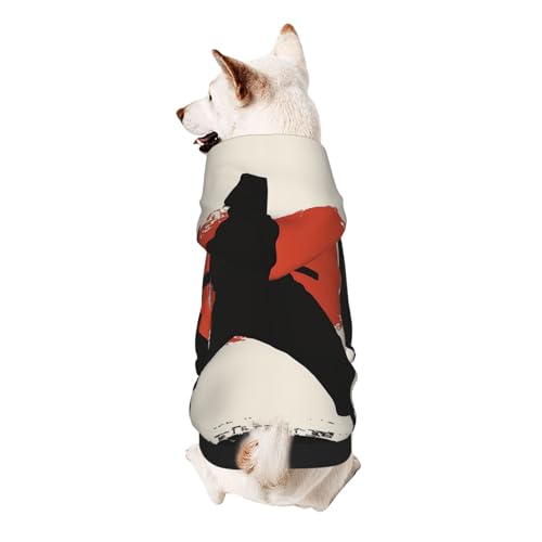Karate Hunde-Kapuzenpullover für Herren, bedruckt, weich, gemütlich und atmungsaktiv, niedliche Haustierkleidung für Hunde, Katzen, kleine Haustiere, Größe S von AQRJLPO