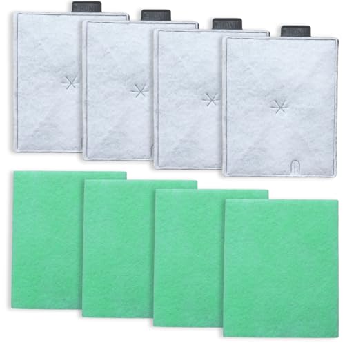AQUACLR Kompatibel mit Interpet internen Patronenfilter CF3, viermonatiges Service-Kit (4 x Filterkartuschen, 4 x Algaway Pads) von AQUACLR