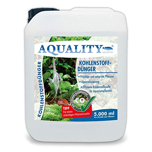 AQUALITY Aquarium CO2 Kohlenstoffdünger (Für prächtige, sattgrüne Aquarium-Pflanzen. Reduziert Algen, effiziente Kohlenstoffquelle), Inhalt:5 Liter von AQUALITY Aquaristik & Gartenteich