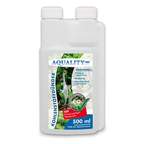 AQUALITY Aquarium CO2 Kohlenstoffdünger (Für prächtige, sattgrüne Aquarium-Pflanzen. Reduziert Algen, effiziente Kohlenstoffquelle), Inhalt:0.5 Liter von AQUALITY Aquaristik & Gartenteich