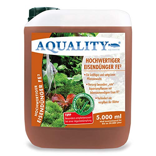 AQUALITY Aquarium Eisendünger FE² (Enthält den wichtigen und unentbehrlichen Pflanzennährstoff Eisen FE² - sattgrüner Pflanzenwuchs), Inhalt:5 Liter von AQUALITY Aquaristik & Gartenteich