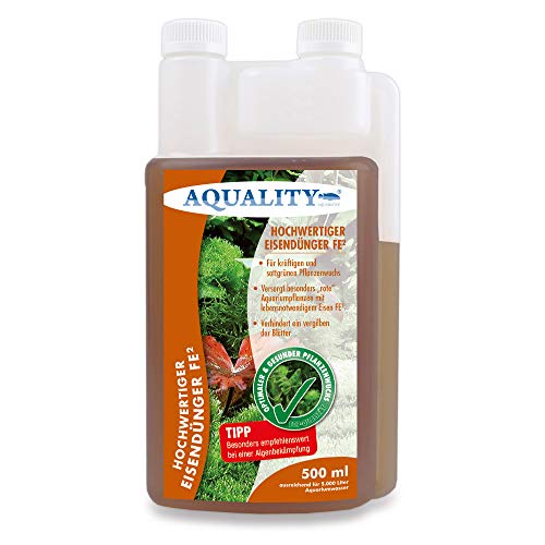 aquality Aquarium Eisendünger FE² (Enthält den wichtigen und unentbehrlichen Pflanzennährstoff Eisen FE² - sattgrüner Pflanzenwuchs), Inhalt:0.5 Liter von AQUALITY Aquaristik & Gartenteich