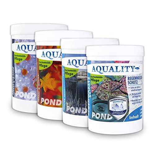 AQUALITY Gartenteich Herbst & Winter Komplett Spar-Set (GRATIS Lieferung in DE - 1. Herbst- & Winterschutz - 2. Teichschutzsalz - 3. AQUABALLS - GRATIS: 4. Regenwasserschutz), Set-Größe:Set 1000 von aquality