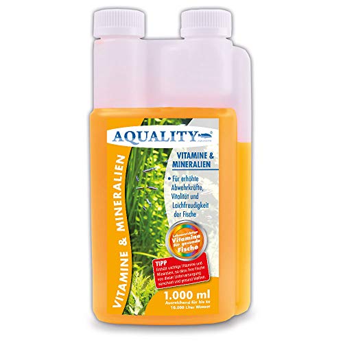 AQUALITY Aquarium Vitamine & Mineralien (Enthält wichtige Fischvitamine für erhöhte Abwehrkräfte, Vitalität und Laichfreudigkeit der Fische im Aquarium), Inhalt:1 Liter von AQUALITY Aquaristik & Gartenteich