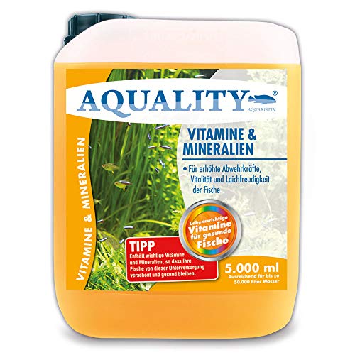 AQUALITY Aquarium Vitamine & Mineralien (Enthält wichtige Fischvitamine für erhöhte Abwehrkräfte, Vitalität und Laichfreudigkeit der Fische im Aquarium), Inhalt:5 Liter von AQUALITY Aquaristik & Gartenteich