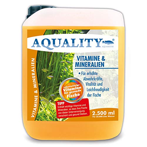 AQUALITY Aquarium Vitamine & Mineralien (Enthält wichtige Fischvitamine für erhöhte Abwehrkräfte, Vitalität und Laichfreudigkeit der Fische im Aquarium), Inhalt:2.5 Liter von AQUALITY Aquaristik & Gartenteich