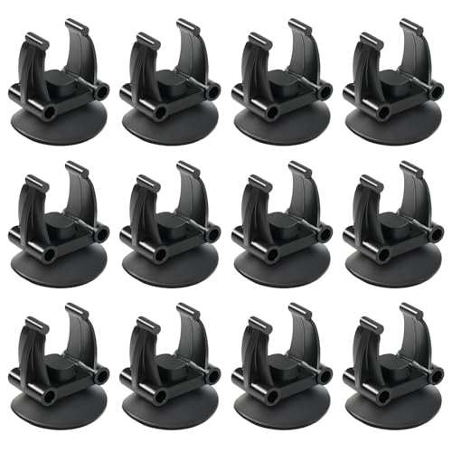 AQUANEAT 12 Stück Aquarium-Saugnäpfe mit Clip, schwarz, für 1,9 cm Aquarium-Heizung und großes Tauchlicht, Schlauchschlauch, Pflanzen-Aquarium von AQUANEAT