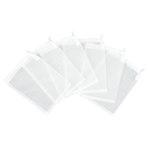 AQUANEAT Filterbeutel für Aquarium, extra fein, 100 Mikron, Netzbeutel, 7,6 x 10,2 cm, 7,6 x 20,3 cm, 14 x 20,3 cm, mit Kunststoff-Reißverschluss für Aktivkohle, 6 Stück (14 x 20,3 cm) von AQUANEAT