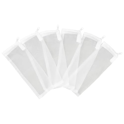 AQUANEAT Filterbeutel für Aquarium, extra fein, 100 Mikron, Netzbeutel, 7,6 x 10,2 cm, 7,6 x 20,3 cm, 14 x 20,3 cm, mit Kunststoff-Reißverschluss für Aktivkohle, 6 Stück (7,6 x 20,3 cm) von AQUANEAT