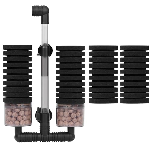 AQUANEAT Luftbetriebener Schwammfilter für Aquarien, mit Keramik-Medienkugeln, für Betta Fry Shrimp Fish Tank, mit 2 Ersatzschwämmen, bis zu 25 Liter AQUANEAT Luftbetriebener Schwammfilter für Aquarien, mit Keramik-Medienkugeln, für Betta Fry Shrimp Fish Tank, mit 2 Ersatzschwämmen, bis zu 25 Liter von AQUANEAT