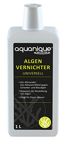 AQUANIQUE Algenvernichter Universell 1 l (für 20.000 l) | Teichpflege gegen Algen, Blaualgen, Schwebealgen | sorgt zuverlässig für klares Teichwasser von AQUANIQUE