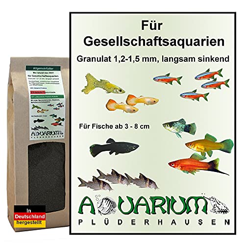 AQUARIUM PLÜDERHAUSEN Zierfischfutter Gesellschaftsaquarien auch Tropheus, Gran 1,2-1,5mm, 400g/1000ml von AQUARIUM-PLÜDERHAUSEN