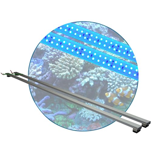 Meerwasser Aquarium - LED-Leuchtbalken 120 cm, 2 Leisten BLAU mit Trafo+Verteiler von AQUARIUM-PLÜDERHAUSEN