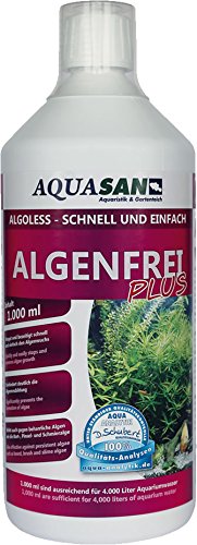 AQUASAN Aquarium Algenfrei Plus (Aquarium Algenvernichter, Algenentferner - Gegen nahezu alle Algen - Bartalgen, Pinselalgen, Schmieralgen), Inhalt:1 Liter von AQUASAN Aquaristik & Gartenteich