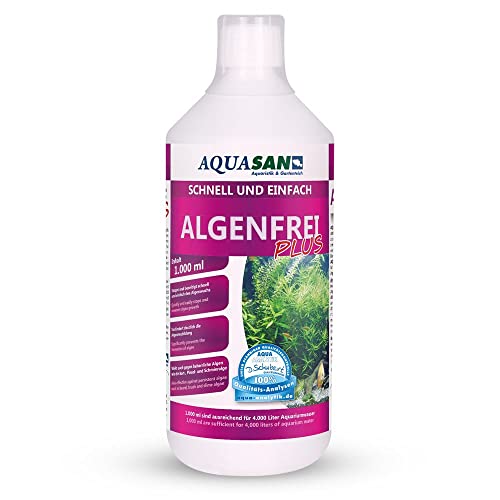 AQUASAN Aquarium Algenfrei Plus (Aquarium Algenvernichter, Algenentferner - Gegen nahezu alle Algen - Bartalgen, Pinselalgen, Schmieralgen), Inhalt:1 Liter von AQUASAN Aquaristik & Gartenteich