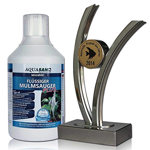 AQUASAN Aquarium Mulmvec Flüssiger Mulmsauger (Keine Mulmglocke + mechanisches Absaugen von Mulm, Schlamm im Aquarium mehr nötig, reduziert Aquariumgeruch), Inhalt:0.5 Liter von AQUASAN Aquaristik & Gartenteich