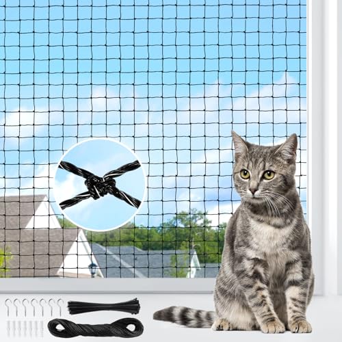 AQhui Katzennetz für Balkon, Balkonnetz 6x3m, Katzennetze Drahtverstärkt Transparent, Katzenschutznetz, Taubennetz Ohne Bohren, Katzen Netz Schwarz Gilt terrasse, Fenster und Flure AQhui Katzennetz für Balkon, Balkonnetz 6x3m, Katzennetze Drahtverstärkt Transparent, Katzenschutznetz, Taubennetz Ohne Bohren, Katzen Netz Schwarz Gilt terrasse, Fenster und Flure von AQhui