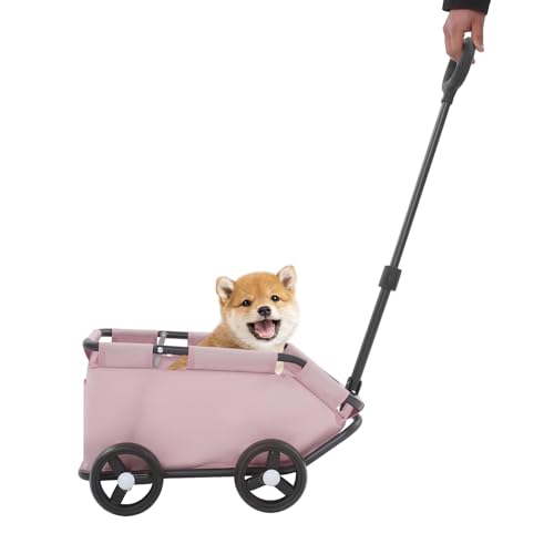 Mini-Hundewagen, faltender Hundewagen, Haustier-Kinderwagen für Reisen, mit ausziehbarem Ziehgriff, Haustierwagen 4 Räder für Reisen Einkaufen mit Seitentasche, für Hunde Katzen Mini-Hundewagen, faltender Hundewagen, Haustier-Kinderwagen für Reisen, mit ausziehbarem Ziehgriff, Haustierwagen 4 Räder für Reisen Einkaufen mit Seitentasche, für Hunde Katzen von ARBGO
