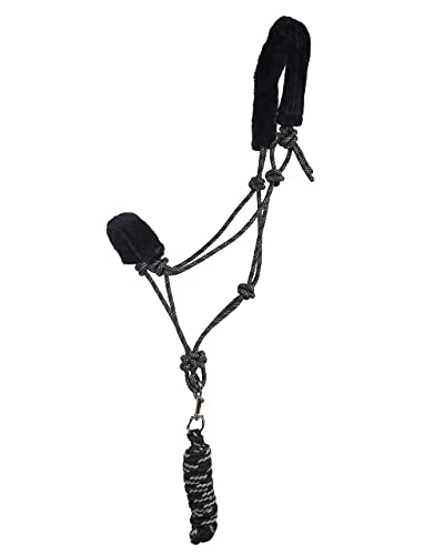 ARBO-INOX Knotenhalfter-Set mit abnehmbarem Kunstfell Halfter mit Strick (Pony, Twist) von ARBO-INOX