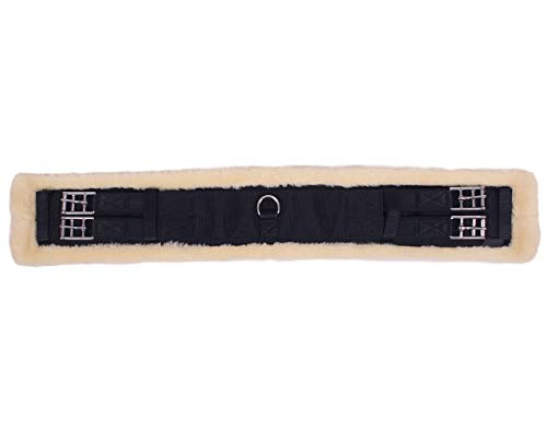 ARBO-INOX - Sattelgurt - mit Fellimitat - schwarz - Rollschnallen (55cm) von ARBO-INOX