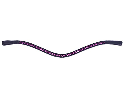 ARBO-INOX Stirnband Stirnriemen Leder schwarz mit Strasssteinen (Cob, Fuchsia) von ARBO-INOX