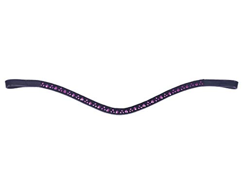ARBO-INOX Stirnband Stirnriemen Leder schwarz mit Strasssteinen (Cob, Lila) von ARBO-INOX