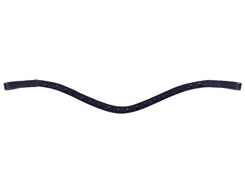 ARBO-INOX Stirnband Stirnriemen Leder schwarz mit Strasssteinen (Pony, Schwarz) von ARBO-INOX