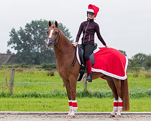 Ausreitdecke Weihnachten Fleece Rot mit Kunststoff-Clips ARBO-INOX® (L) von ARBO-INOX