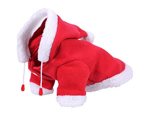 Hundedecke Weihnachtsmantel mit Kapuze und Schriftzug Rot ARBO-INOX® (25CM) von ARBO-INOX