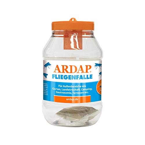 ARDAP Fliegenfalle Außen - Biologische Fliegenfalle Außen - Natürlicher Anti Fliegen Lockstoff mit Langzeitwirkung – Fliegen Fallen Für Garten, Landwirtschaft, etc. Anti-Fliegen (PT19) von ARDAP